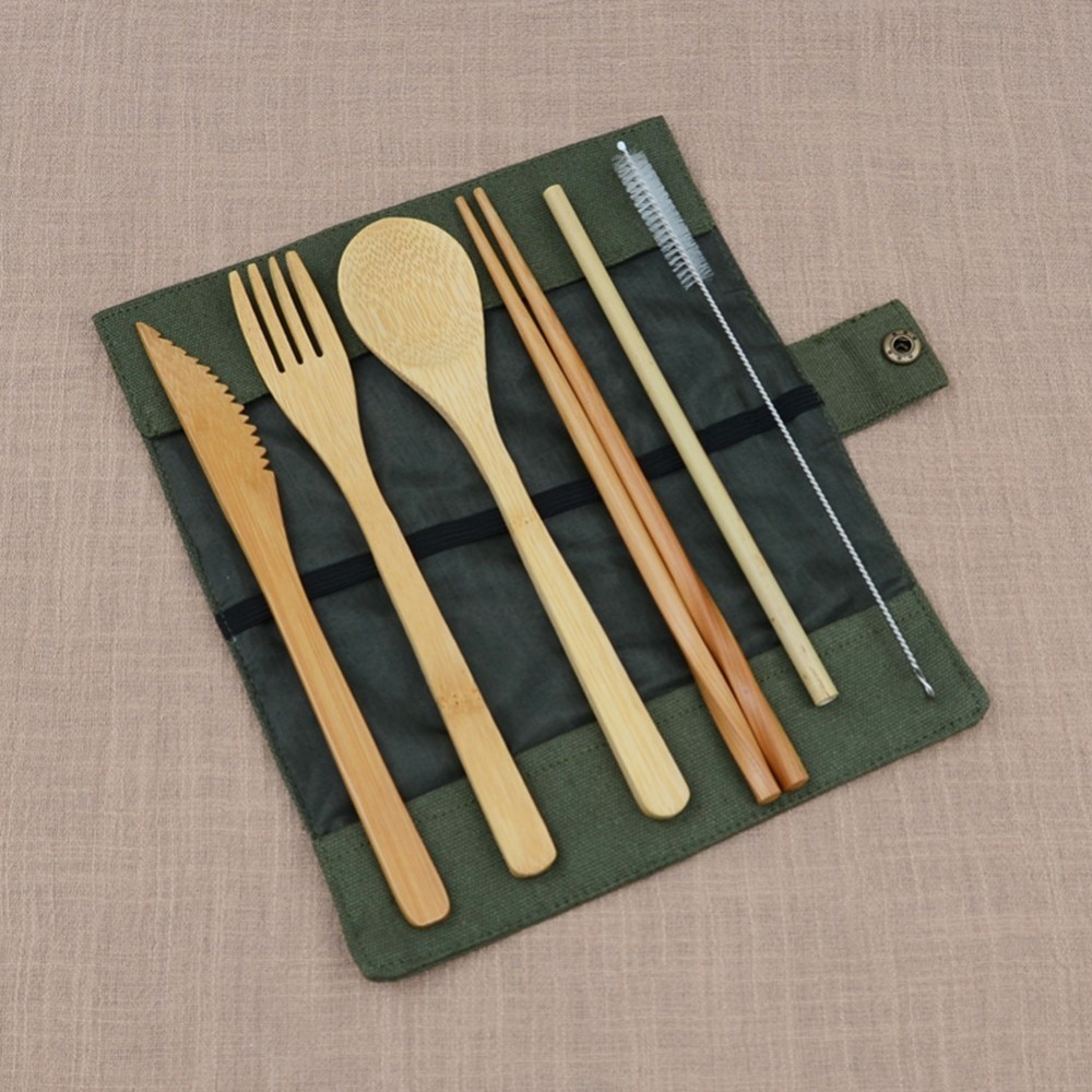 Bamboo Cutlery Set with Straw and Chopsticks