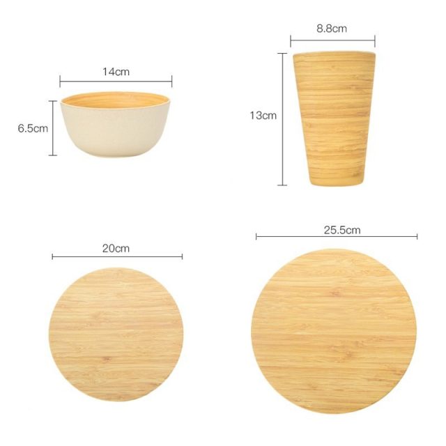 Bamboo Wood Grain Tableware Set