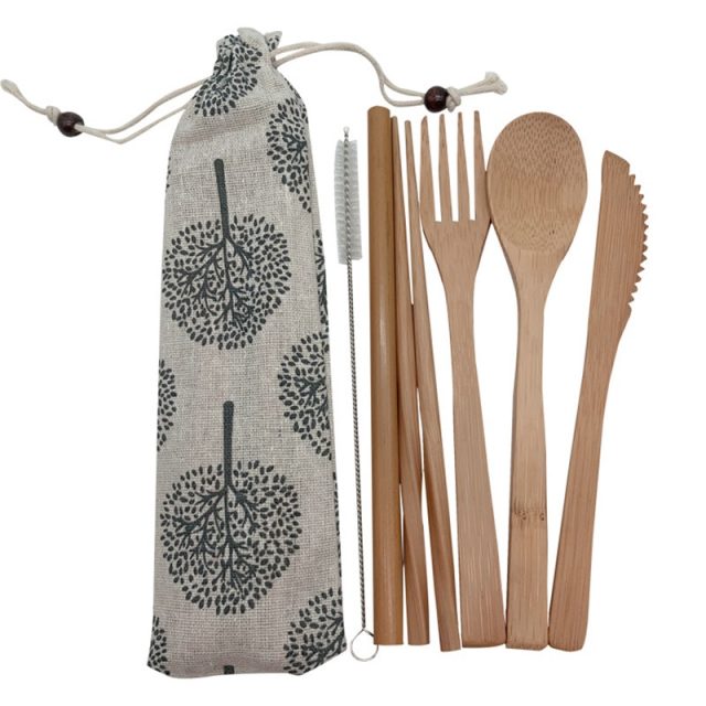 Reusable Wooden Cutlery Set